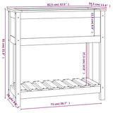 Planter with Shelf Black 82.5x34.5x81 cm Solid Wood Pine 823763
