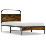 Bed Frame Without Mattress 107x203 cm Smoked Oak Engineered Wood 4100352