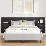 Headboard with Cabinet 3 pcs Black Oak Engineered Wood 3416283