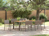 Garden Dining Set 7 pcs Grey Poly Rattan 3365409