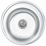 Kitchen Sink with Strainer and Trap Stainless Steel 145071