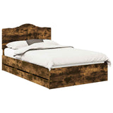 Bed Frame with Drawer Smoked Oak 135 x 190 cm Engineer Wood 3413426