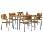 Garden Dining Set 7 pcs Grey and brown Solid acacia wood 3284344