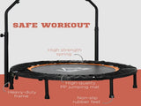 40" Foldable Mini Fitness Trampoline, with Adjustable Foam Handle, Orange T3398P349134