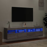 TV Wall Cabinets with LED Lights 2 pcs Grey Sonoma 80x30x40 cm 837208