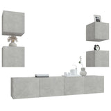 6 Piece TV Cabinet Set Concrete Grey Engineered Wood 3114257
