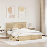 Storage Bed with Drawer Sonoma Oak 160 x 200 cm Engineered Wood 3411189