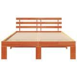 Bed Frame with Headboard Wax Brown 120 x 200 cm Solid Pine Wood 872613