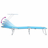 Sun Lounger Folding 2 pcs Bright Blue 58 x 188 x 77cm Polyester 42003065