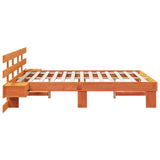 Bed Frame with Headboard Brown 140 x 200 cm Solid Pine Wood 3385690