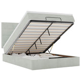 Ottoman Bed with Mattresses Light Grey 140x200cm Velvet 3313475