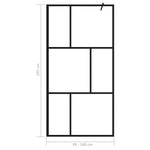 Walk-in Shower Wall with Tempered Glass Black 100x195 cm 149154