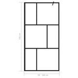 Walk-in Shower Wall with Tempered Glass Black 100x195 cm 149154