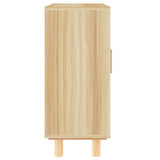 Sideboard Brown 60x30x70 cm Solid Wood Pine and Natural Rattan 345632