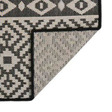 Outdoor Flatweave Rug 140x200 cm Black Stripes 340852