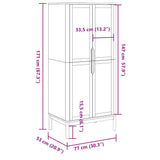 Wardrobe "FLORO" Wax Brown 77x53x171 cm Solid Wood Pine 374005