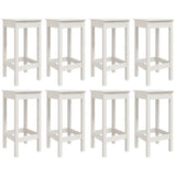 9 Piece Garden Bar Set White Solid Wood Pine 3154766