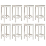 9 Piece Garden Bar Set White Solid Wood Pine 3154766