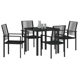Garden Dining Set 5 pcs Black Powder-Coated Steel 3379164