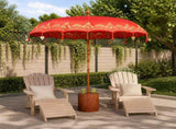 Balinese Parasol with Base 260 220 x 220 x 295 cm Red and Brown 3433025
