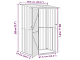 Garden Sheds Brown 103 x 74 x 200 cm Metal 42011294