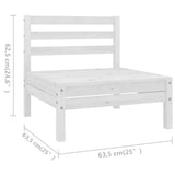 7 Piece Garden Lounge Set Solid Wood Pine White 3083095