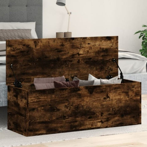 ZNTS Storage Box Smoked Oak 102x35x35 cm Engineered Wood 840692