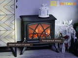 Electric Stove Heater with Realistic Flame Effect, 2000W Portable Indoor Freestanding Electric T3398P379088