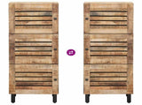 Storage Cabinets Natural 40 x 33 x 110 cm Solid Mango Wood 4018873
