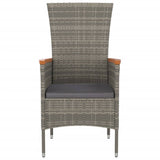 Reclining Garden Chairs with Cushions 2 pcs Grey Poly Rattan 319530