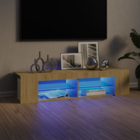 TV Cabinet with LED Lights Sonoma Oak 135x39x30 cm 804232