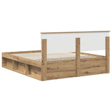 Bed Frame Artisian Oak 160 x 200 cm Solid Pine Wood 3410581
