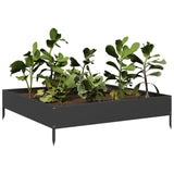 ZNTS Garden Raised Bed Black 100x100x26 cm Steel 851017