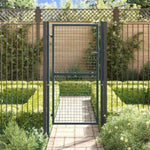 ZNTS Mesh Garden Gate Galvanised Steel 100x225 cm Grey 145774