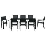 Garden Dining Set 9 pcs Black Powder-Coated Steel 3379148