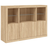 Sideboards with LED Lights 3 pcs Sonoma Oak Engineered Wood 3209109