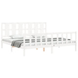 Bed Frame without Mattress White Solid Wood Pine 3192247
