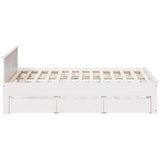 Bed Frame without Mattress with Headboard White 180x200 cm Super King Solid Wood Pine 3308757