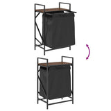 Laundry Basket 1 Compartment with Shelf Brown Oak 859074