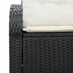 Garden Sofa Black 124 x 62 x 69cm Poly Rattan 42006742