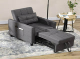 Linen-Look Single Chair Bed - Grey T3398P329985