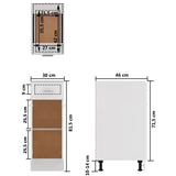 Drawer Bottom Cabinet Lyon White 30x46x81.5 cm Engineered Wood 801204