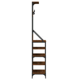 Clothes Rack with Shoe Storage Brown Oak 70x34x184 cm 837876
