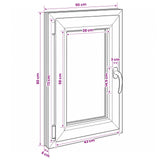 Basement Window Internal Colour White RISOR 50 x 80 cm 42047955