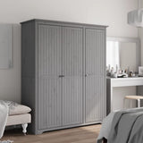 Wardrobe "BODO" Grey 146x53,5x173 cm Solid Wood Pine 355064