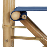 Director's Chair Set of 2 Blue Bamboo Standard Foldable 313030
