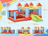 Kids Bounce Castle Inflatable Trampoline Slide Pool Basket for Kids Age 3-10, 3 x 2.75 x 2.1m T3398P348064