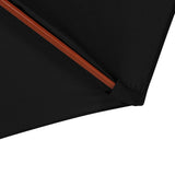 Garden Parasol with Wooden Pole 300x258 cm Black 47124