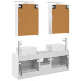 Bathroom Furniture Set 5 pcs White Engineered Wood and Glass 3406831