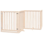 Dog Gate with Door Foldable 6 Panels 480 cm Poplar Wood 3155669